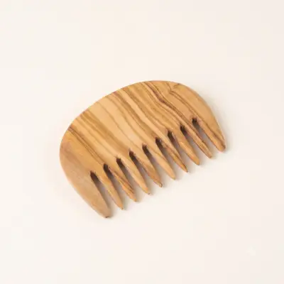 olive wood large teeth hair comb