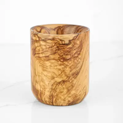 olive wood round drinking cup