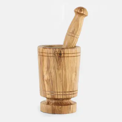 olive wood puerto rico style mortar