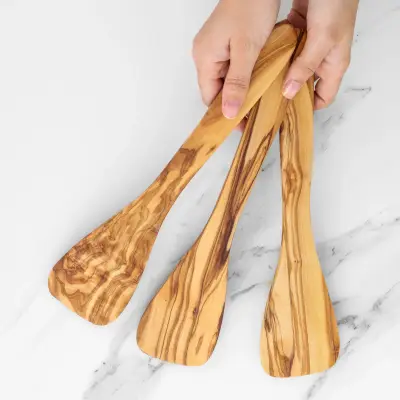 olive wood corner spatula