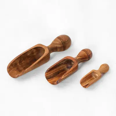 olive wood spice scoop