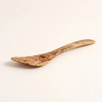 olive wood curved corner spatula
