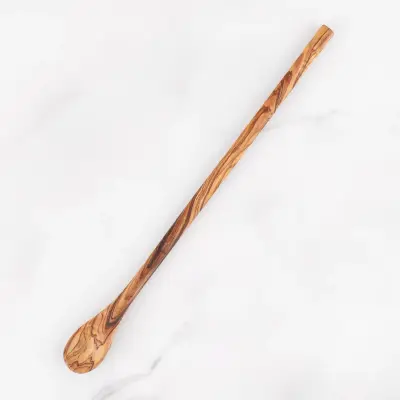 olive wood stirring spoon