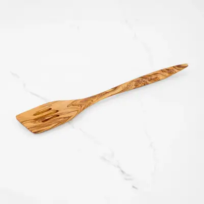 olive wood slotted spatula