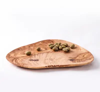 olive wood irregular shape charcuterie platter