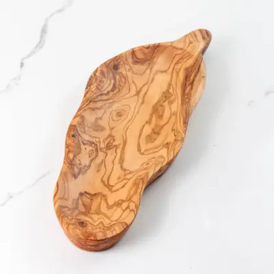 olive wood leaf shaped dish