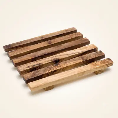 olive wood square trivet