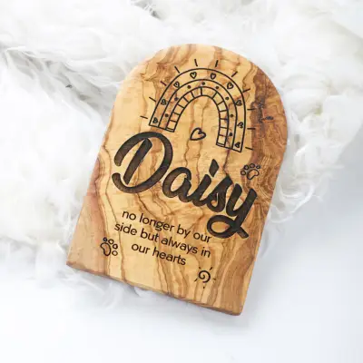 olive wood memorial wooden plaque for pets