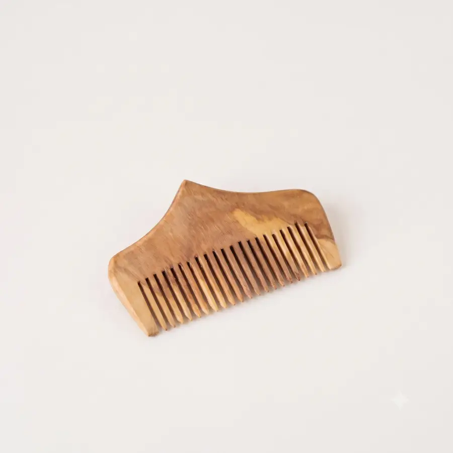 olive wood pyramid shape comb