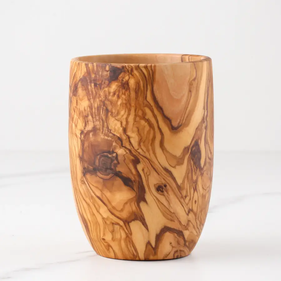 olive wood large drinking cup