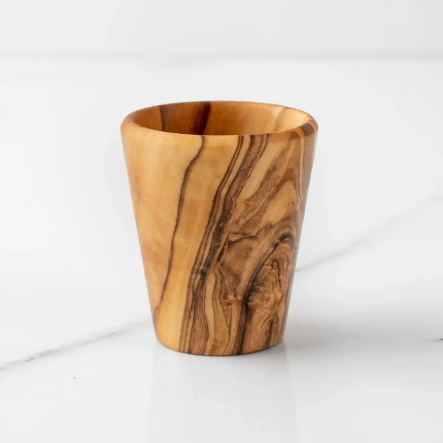 olive wood shot glass