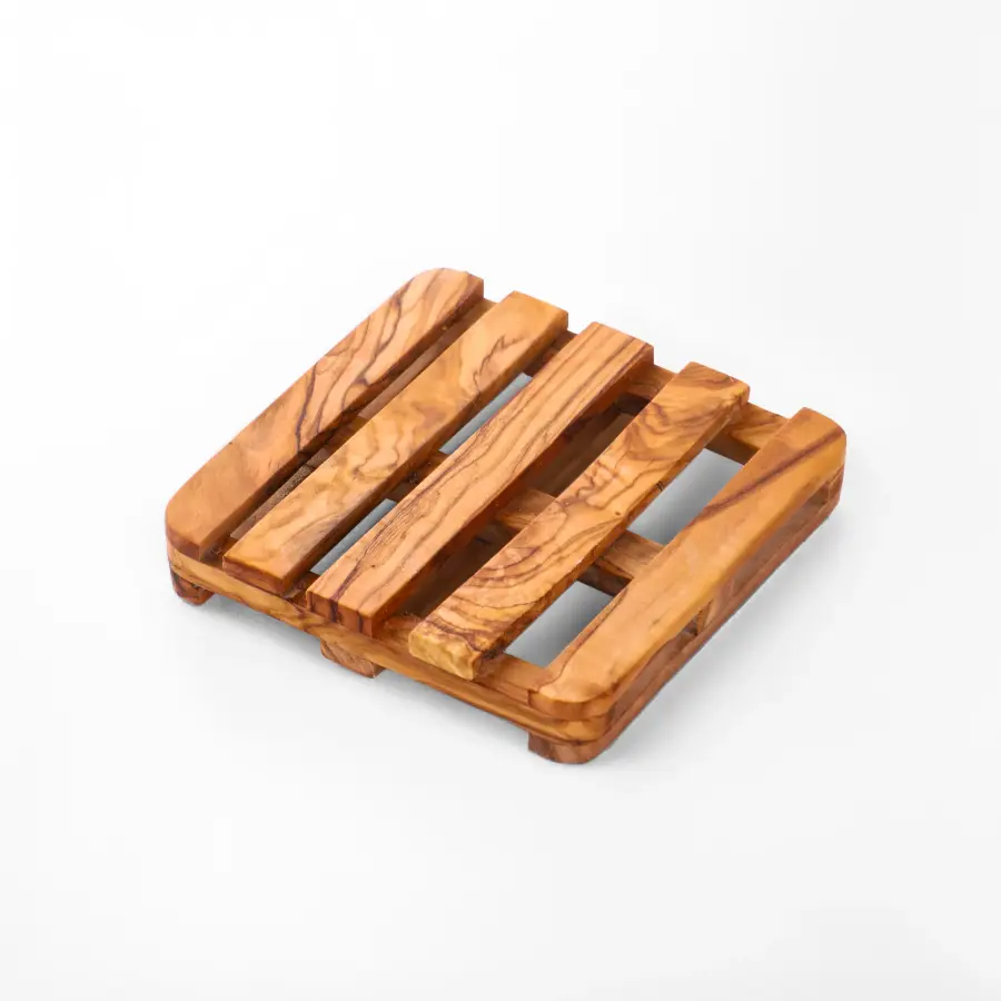 olive wood pallet shape coaster