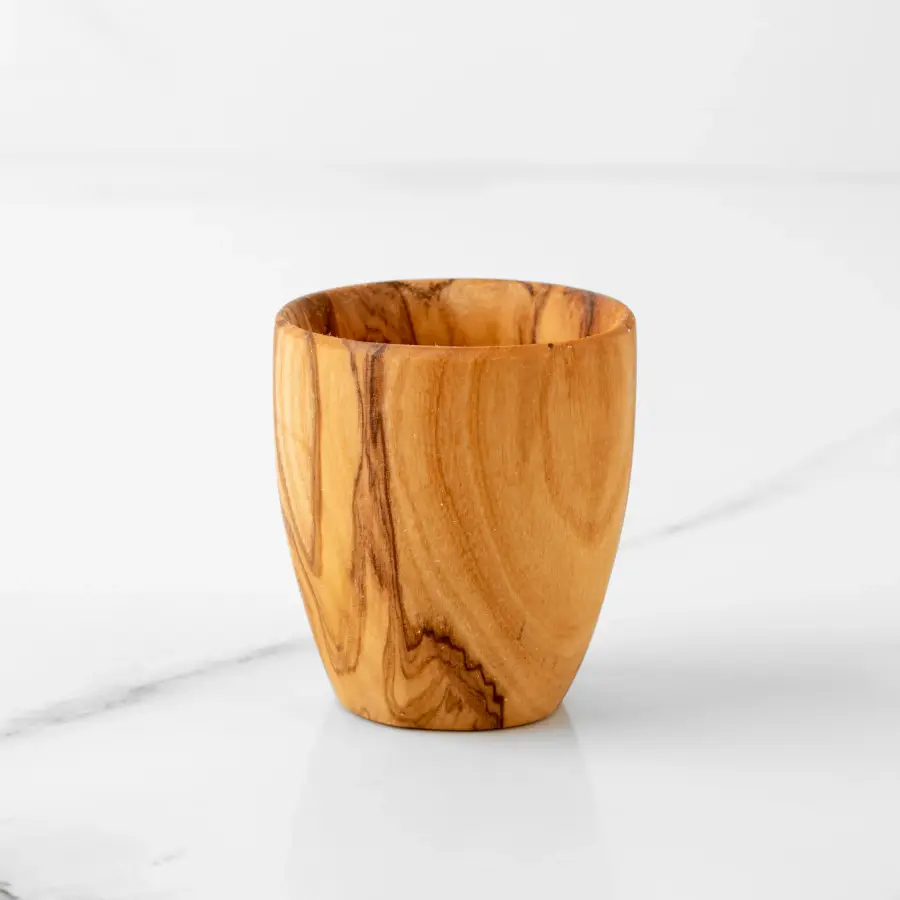 olive wood shot glass