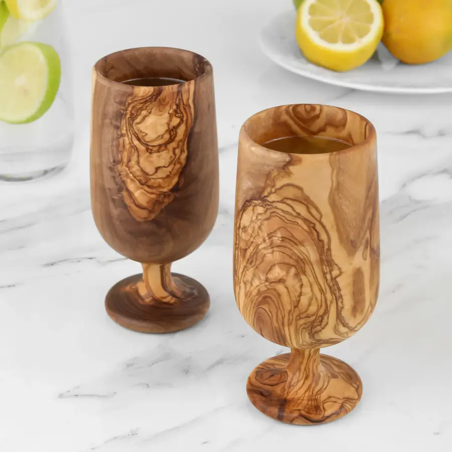 olive wood juice drinking cup
