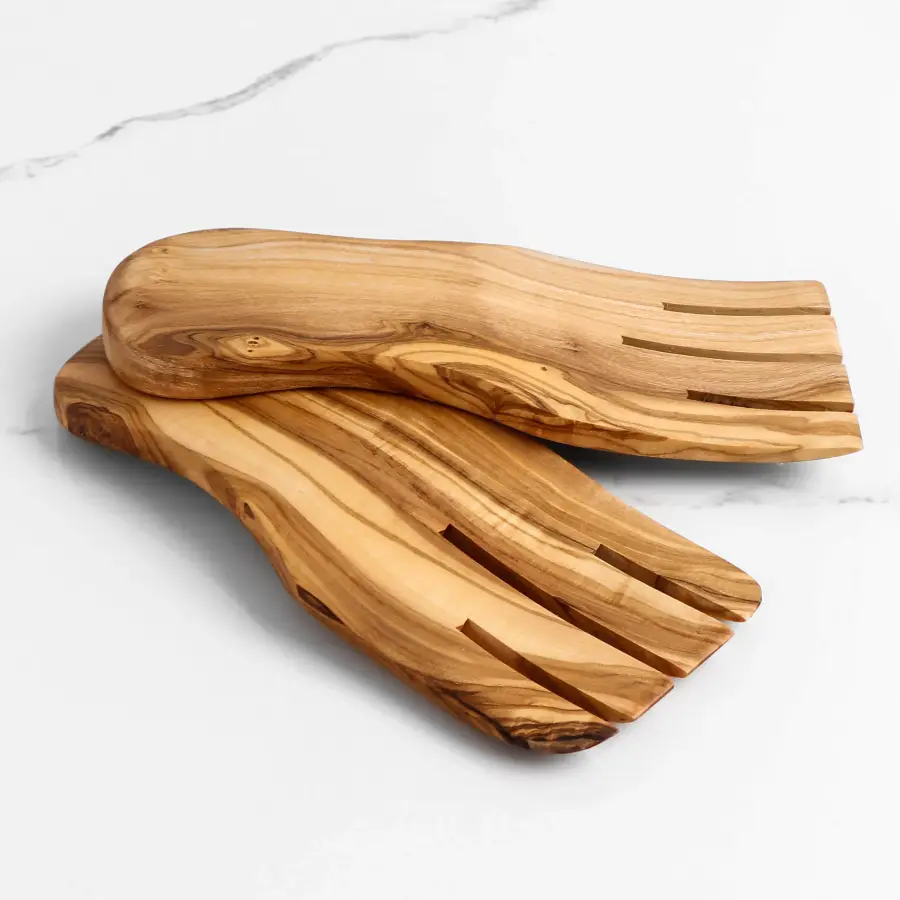 olive wood salad hand