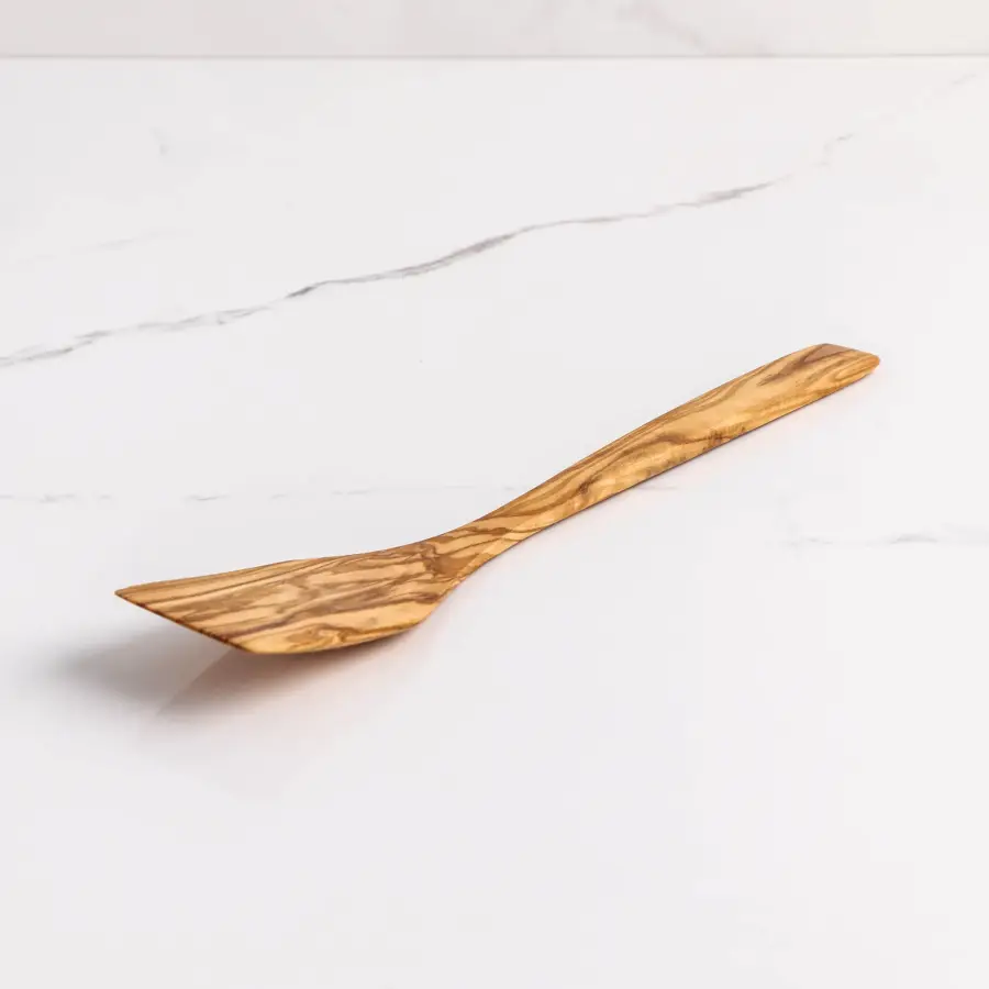 olive wood curved turner spatula