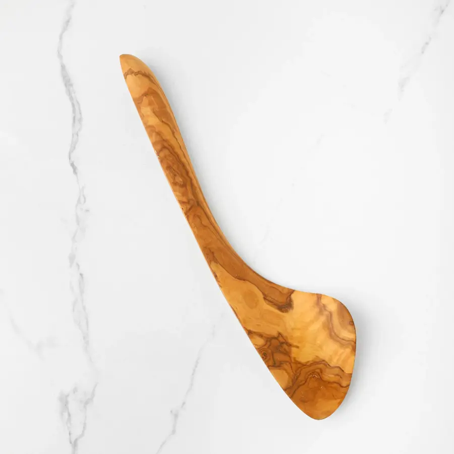 olive wood curved rice spoon
