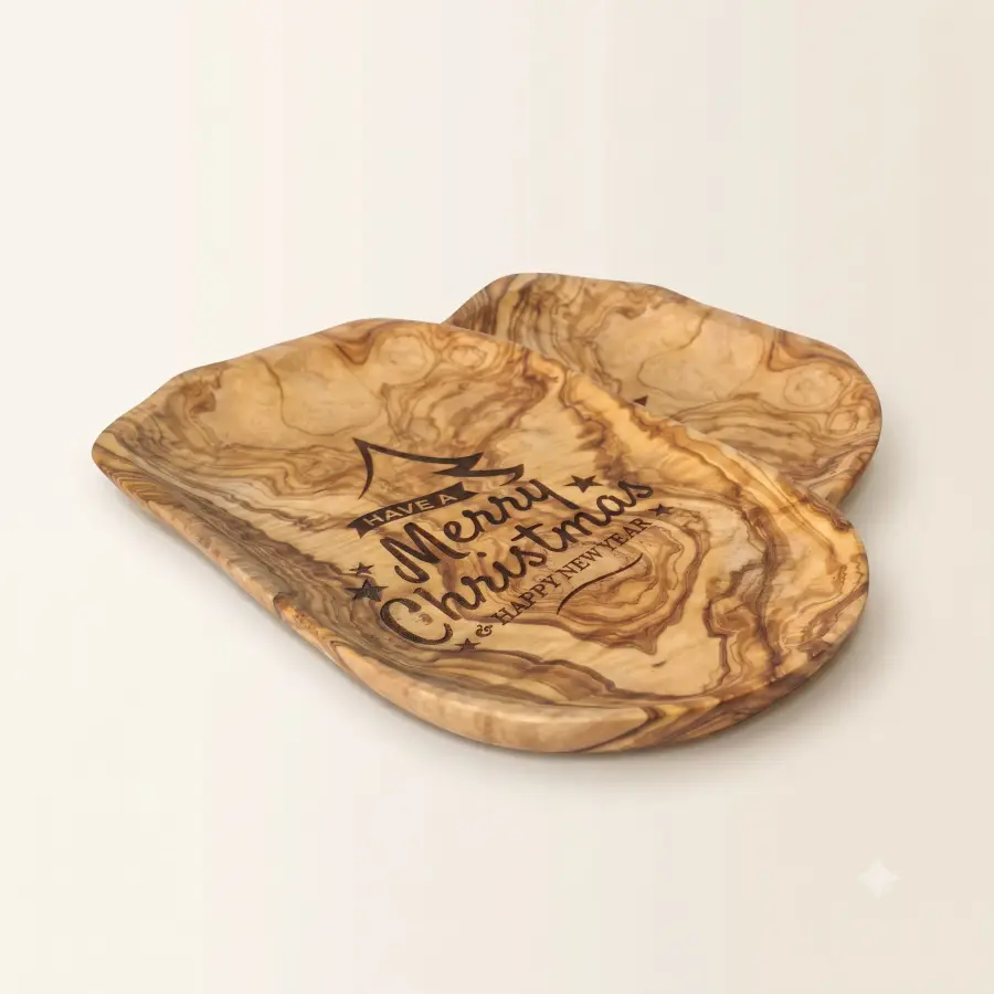 olive wood irregular shaped charcuterie platter
