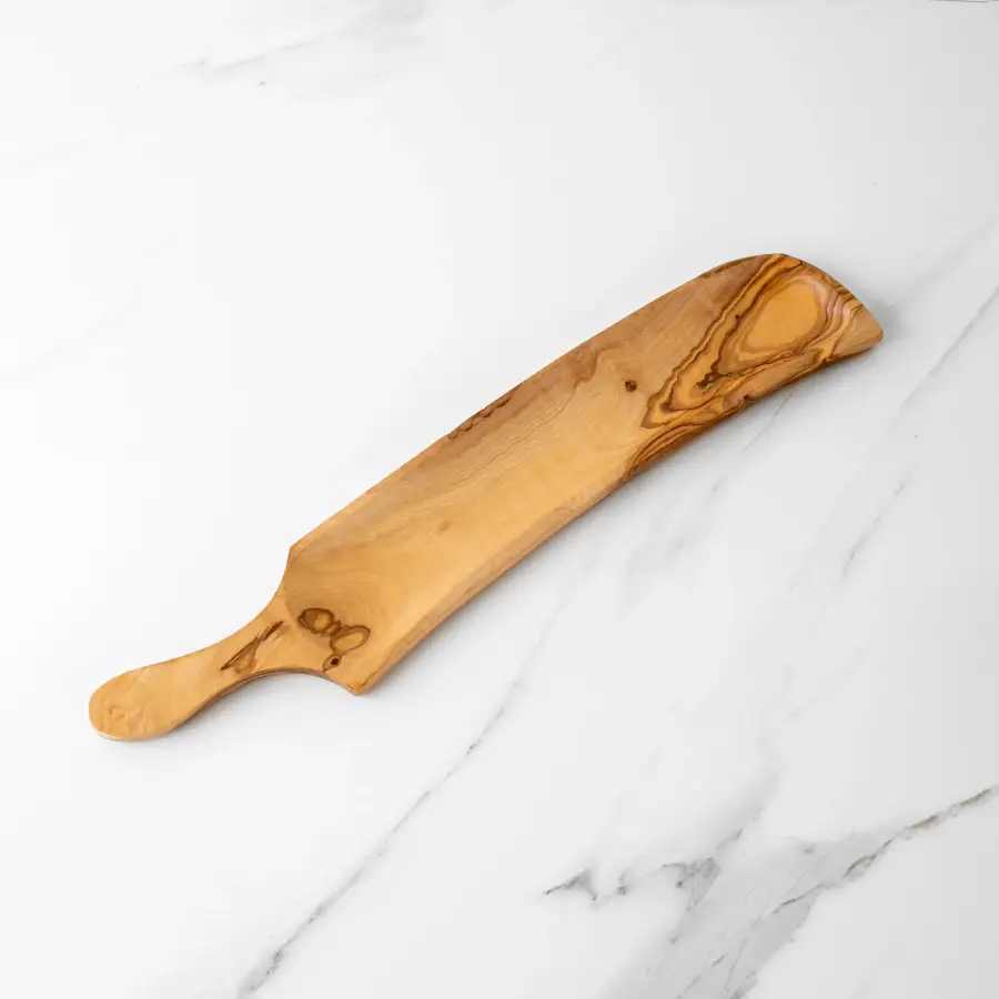 olive wood charcuterie dish with handle