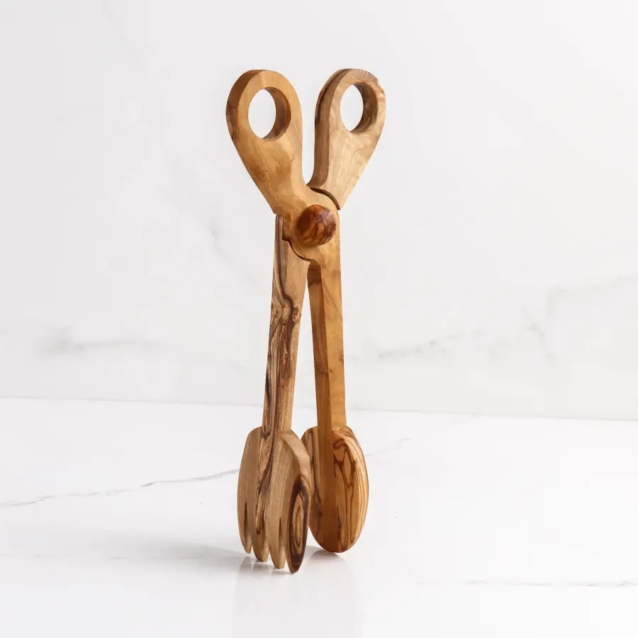 olive wood salad /bbq tongs