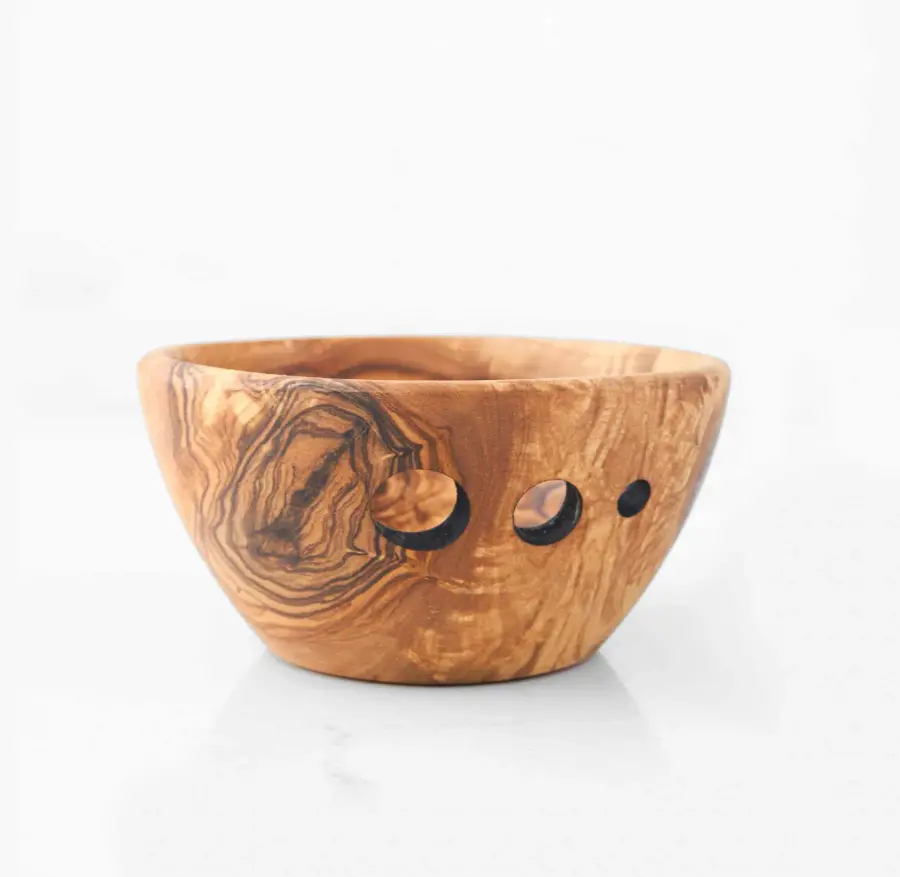 olive wood herb stripper bowl