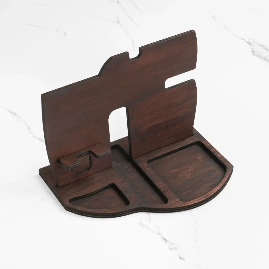olive wood wooden docking station