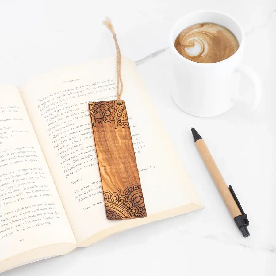 olive wood custom book marks