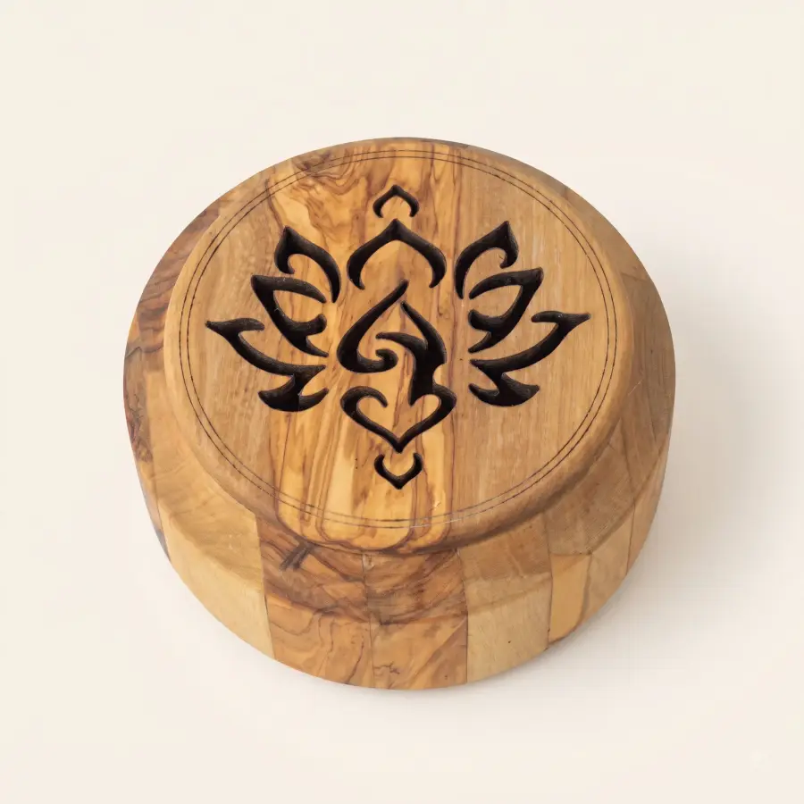 olive wood incense burner