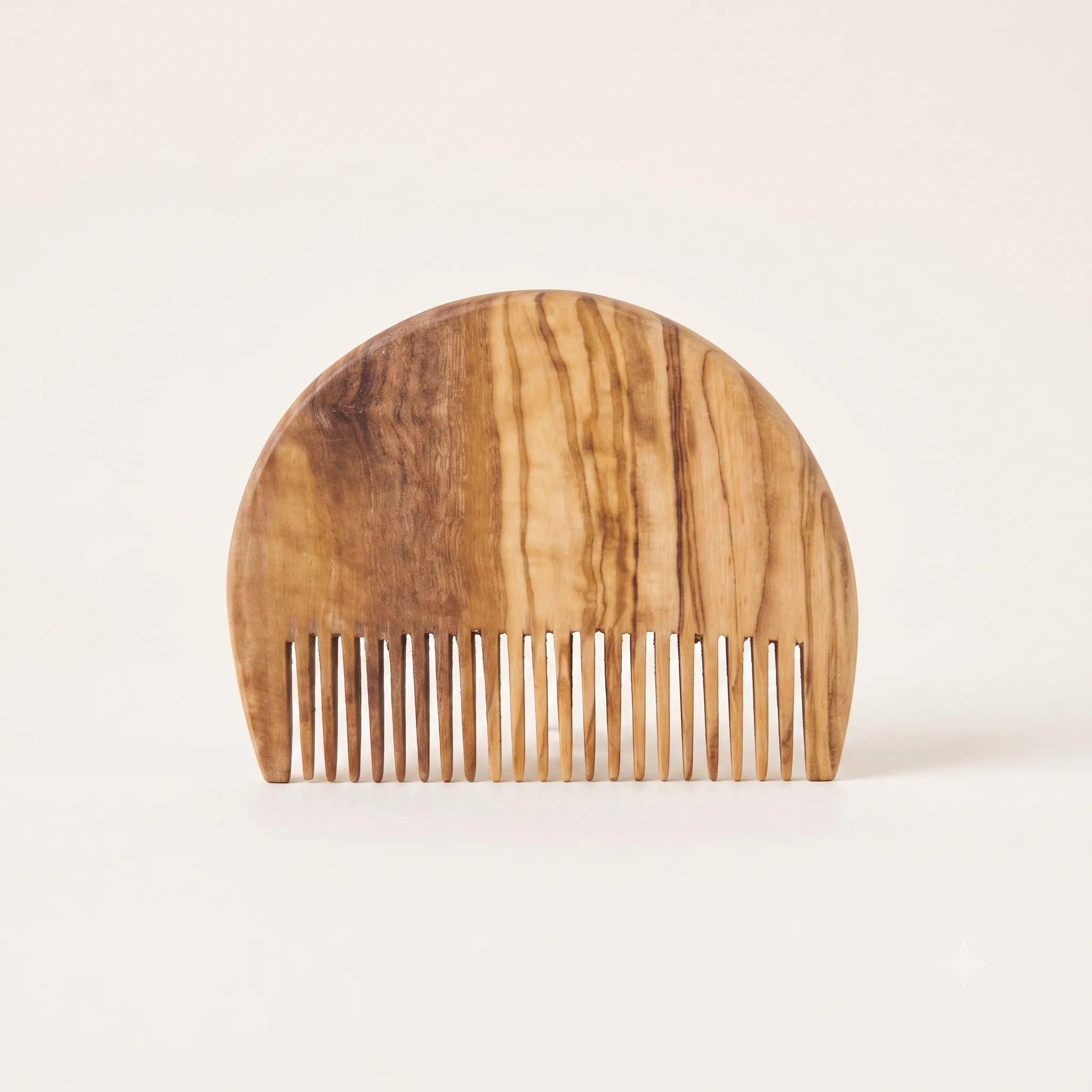 olive wood half circle shape comb
