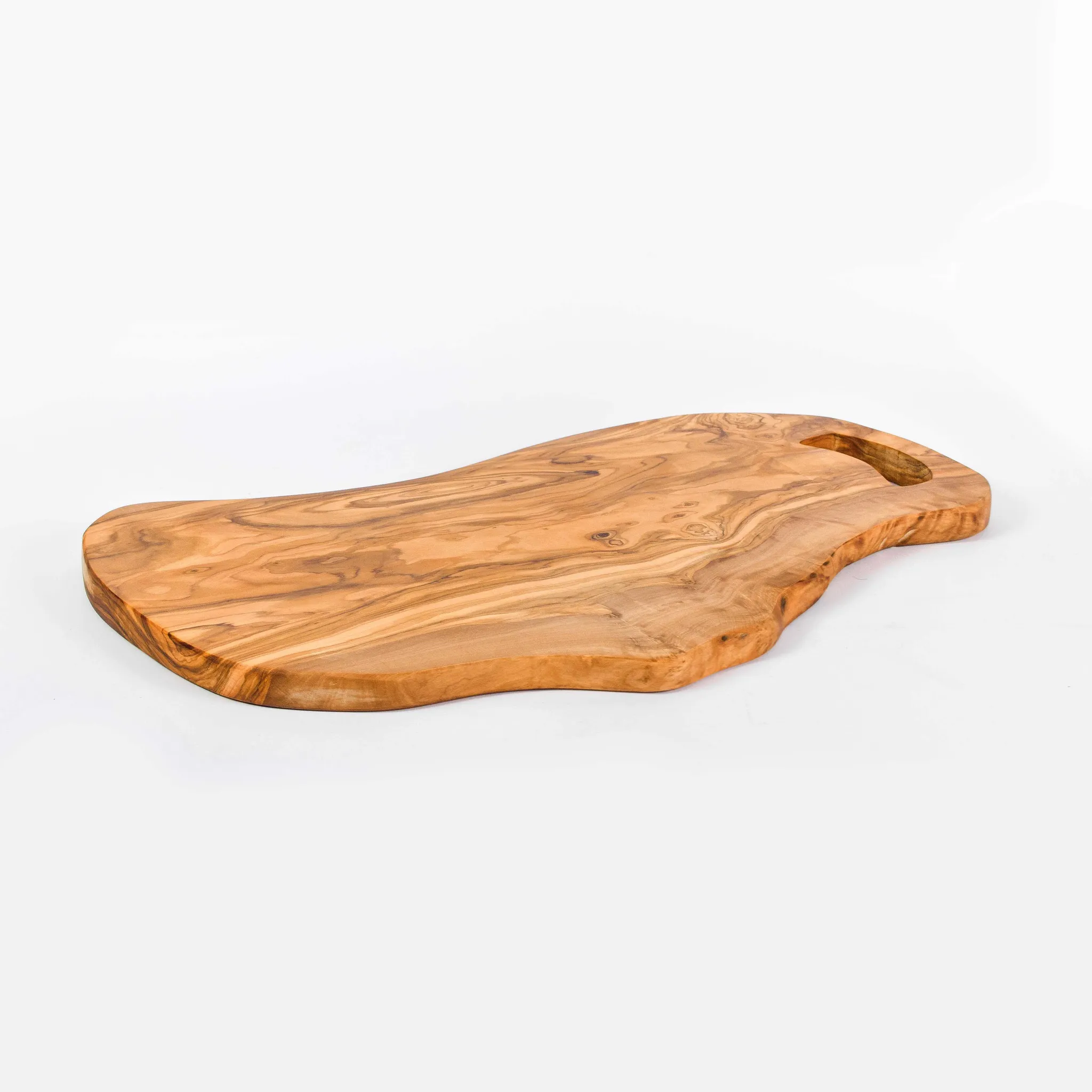 olive wood cutting board with round handle