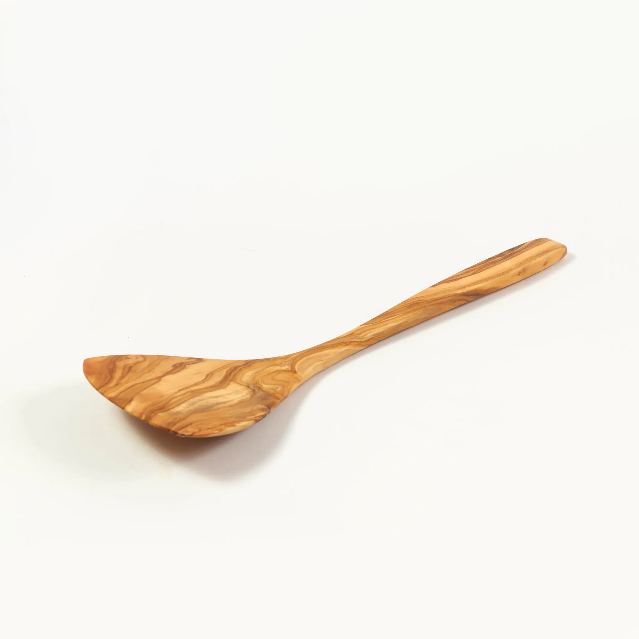 olive wood curved scraper spatula