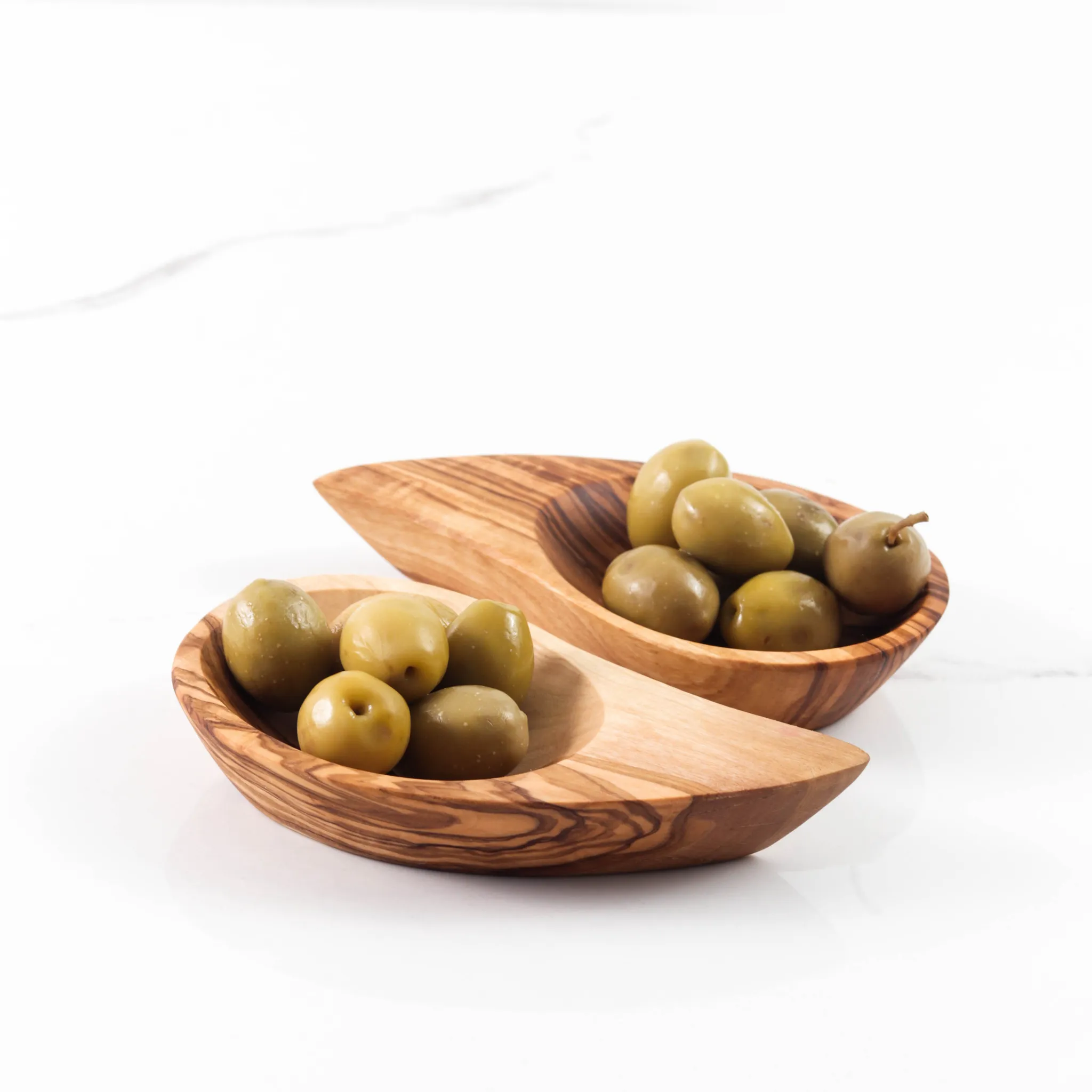 olive wood teardrop shape dish