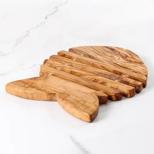 olive wood fish shape trivet