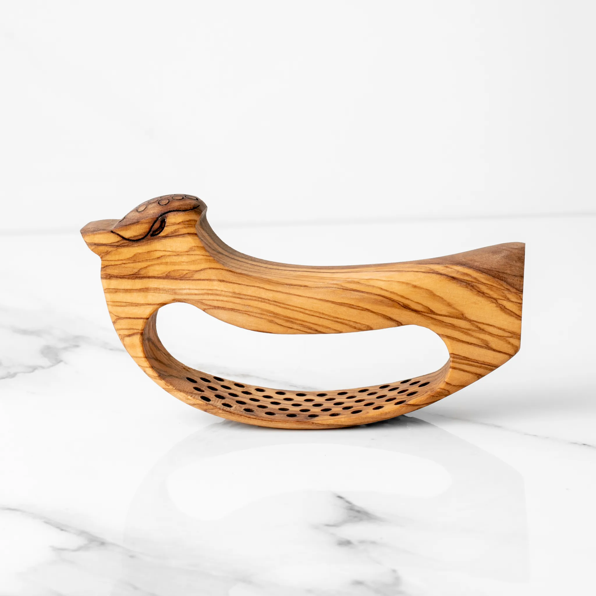 olive wood garlic press
