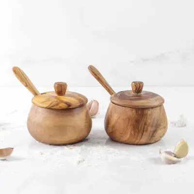 olive wood jars and containers