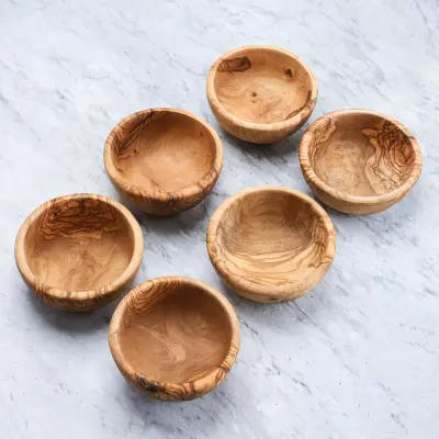 olive wood baskets and bowls
