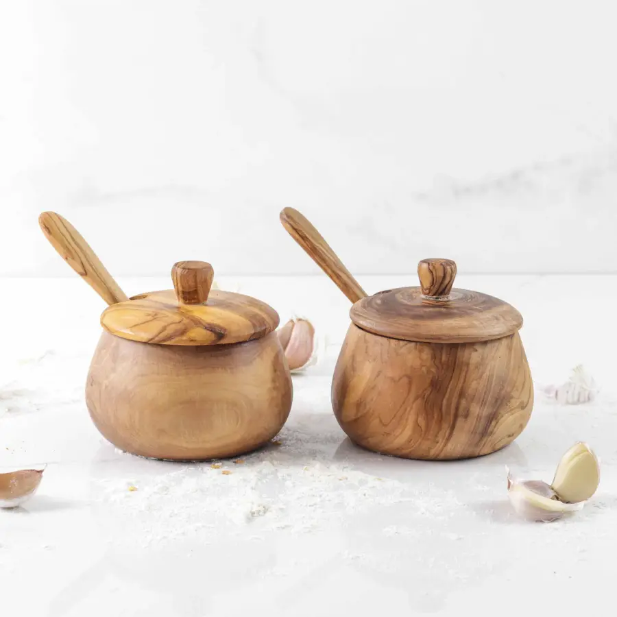 olive wood jars & containers